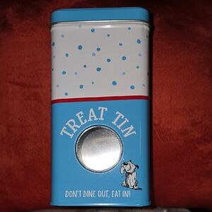 Blue and White Dog Treat Tin